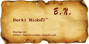 Berki Niobé névjegykártya